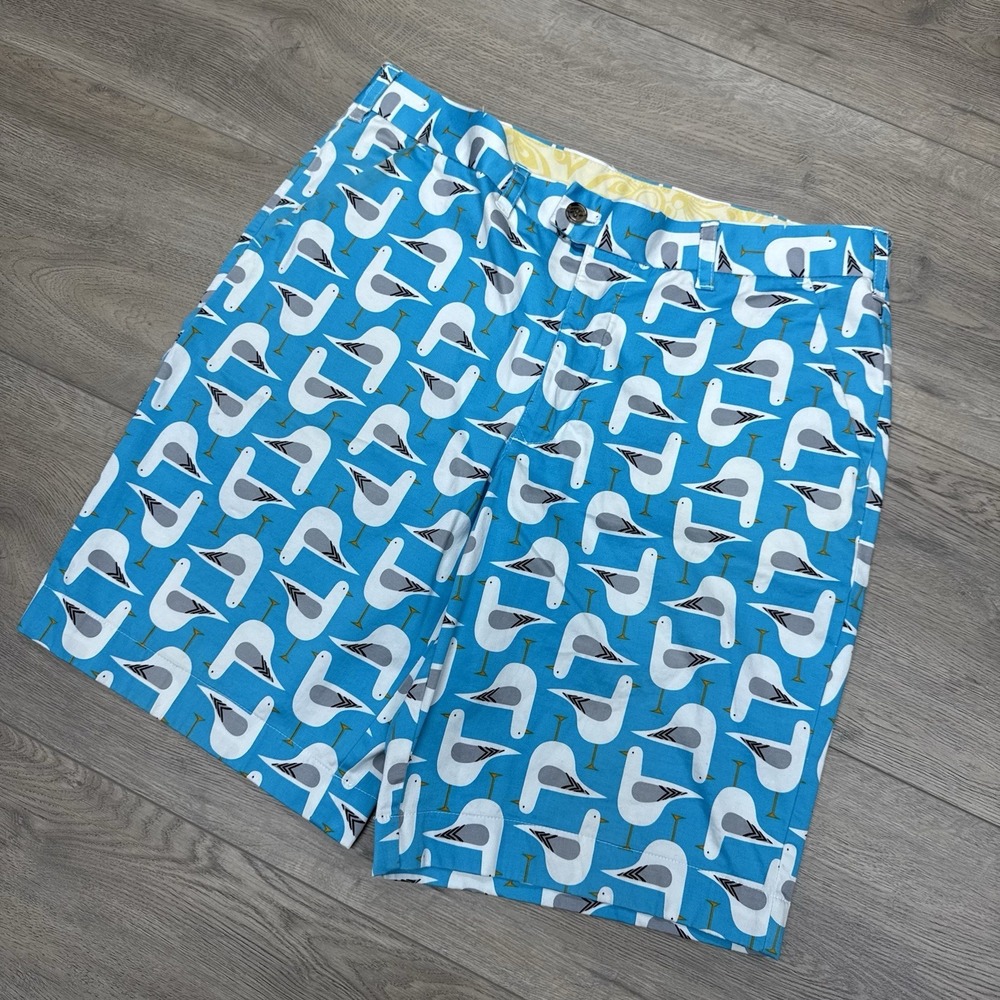 Loudmouth Golf Shorts Seagulls AOP Blue Men's Sz‎ 36 Funny Loud Bright